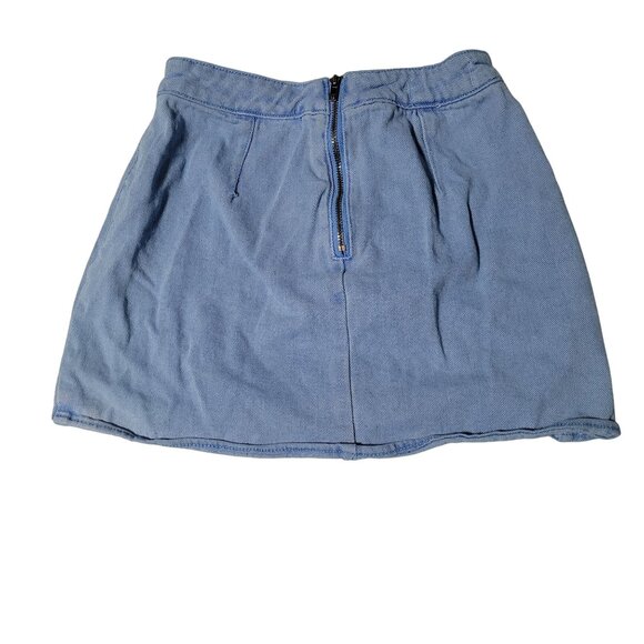Pacsun Jean Skirt Womens Size 23 Mini Short Light Wash Denim Zip Cut Off - Picture 2 of 5
